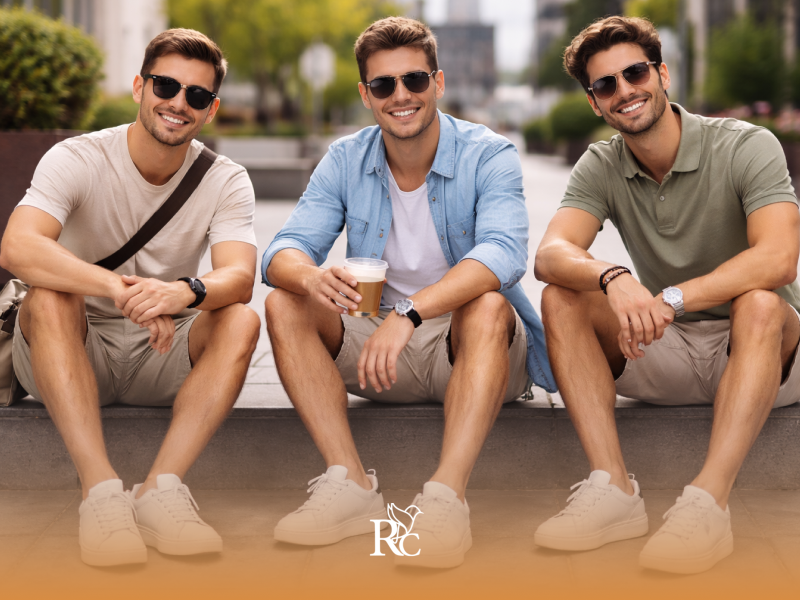 استایل تابستانی کتونی سفید با شلوارک